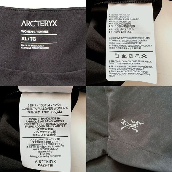 Arc’teryx Women's Contenta Pullover Cropped Light Weight Top Black - Picture 5 of 15